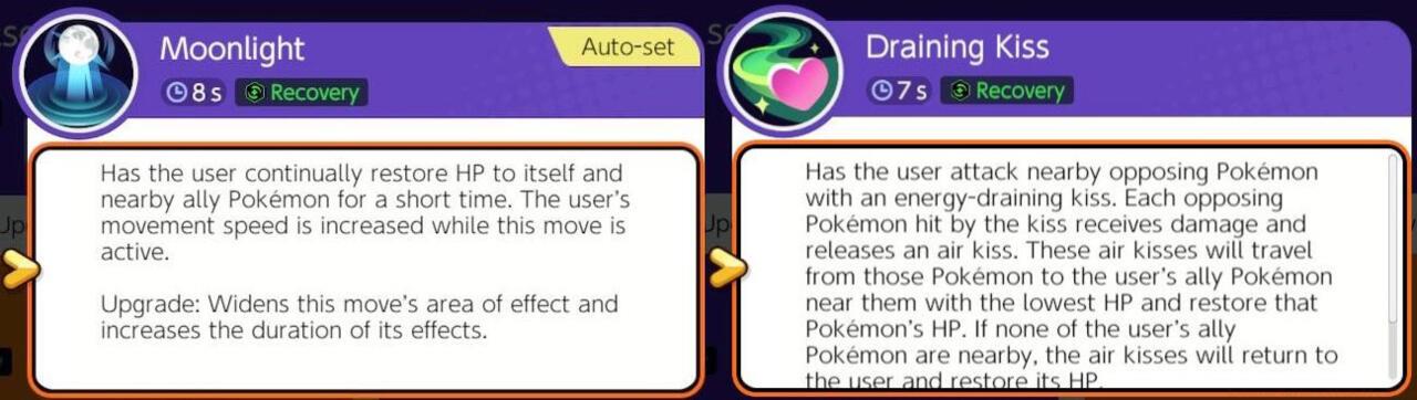 At Level 4, Clefable can choose either Moonlight or Draining Kiss.