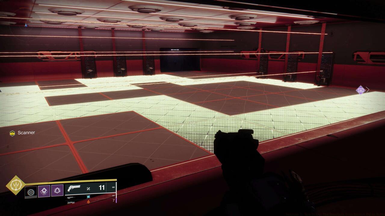 The bottom window shows the walkable pattern for the puzzle room.