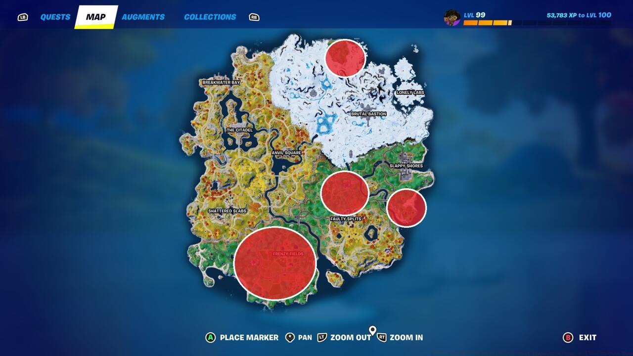 Popular wolf spawn locations in Fortnite