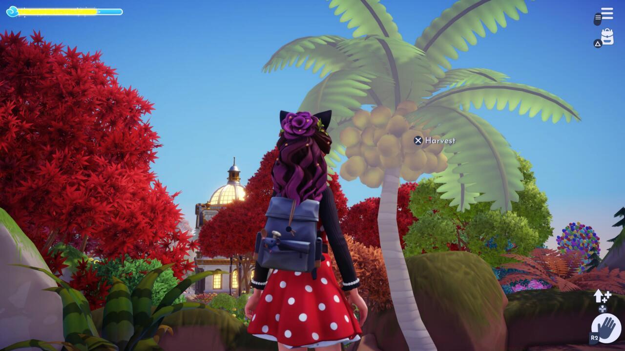 Once you unlock these tropical trees, just walk up to them and forage for some coconuts.