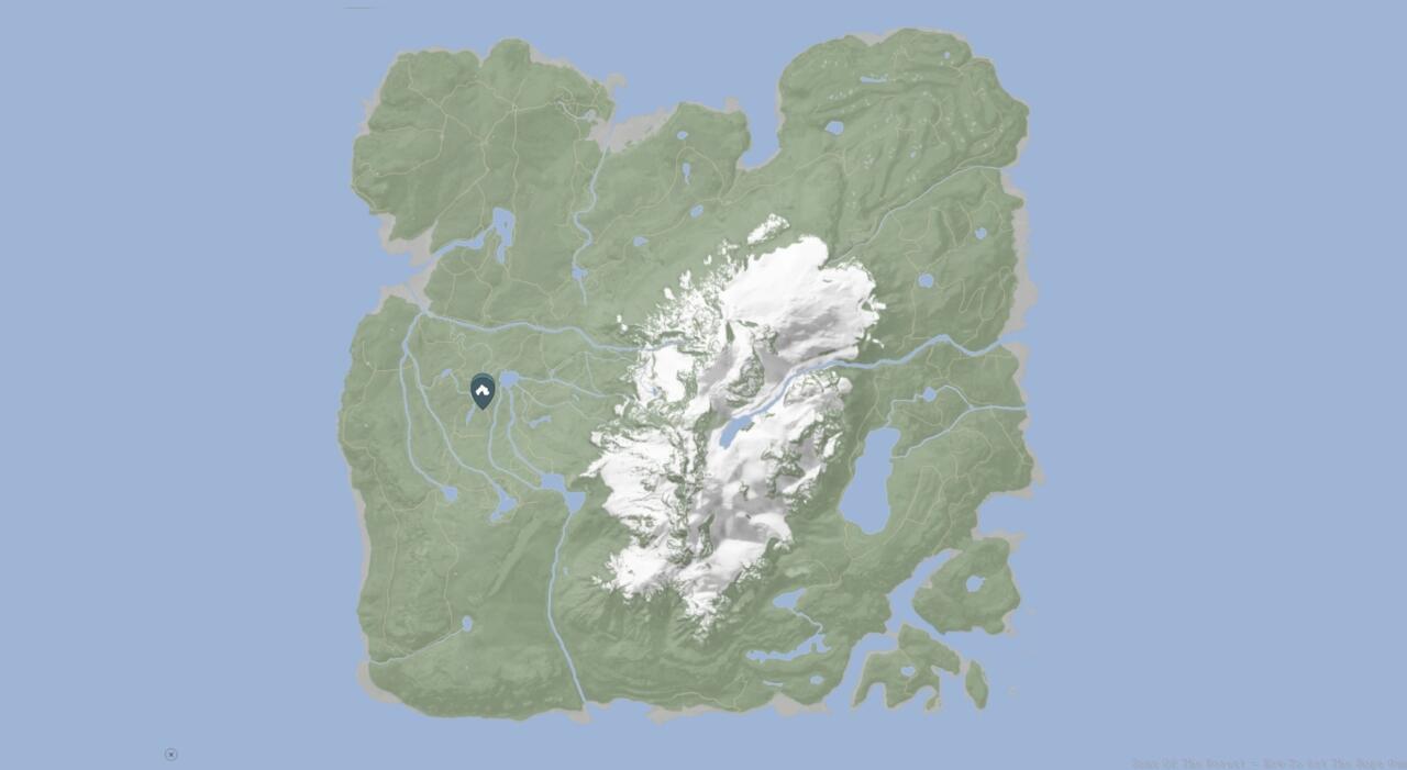 The location of the cave with the Rope Gun | Screenshot via MapGenie.io