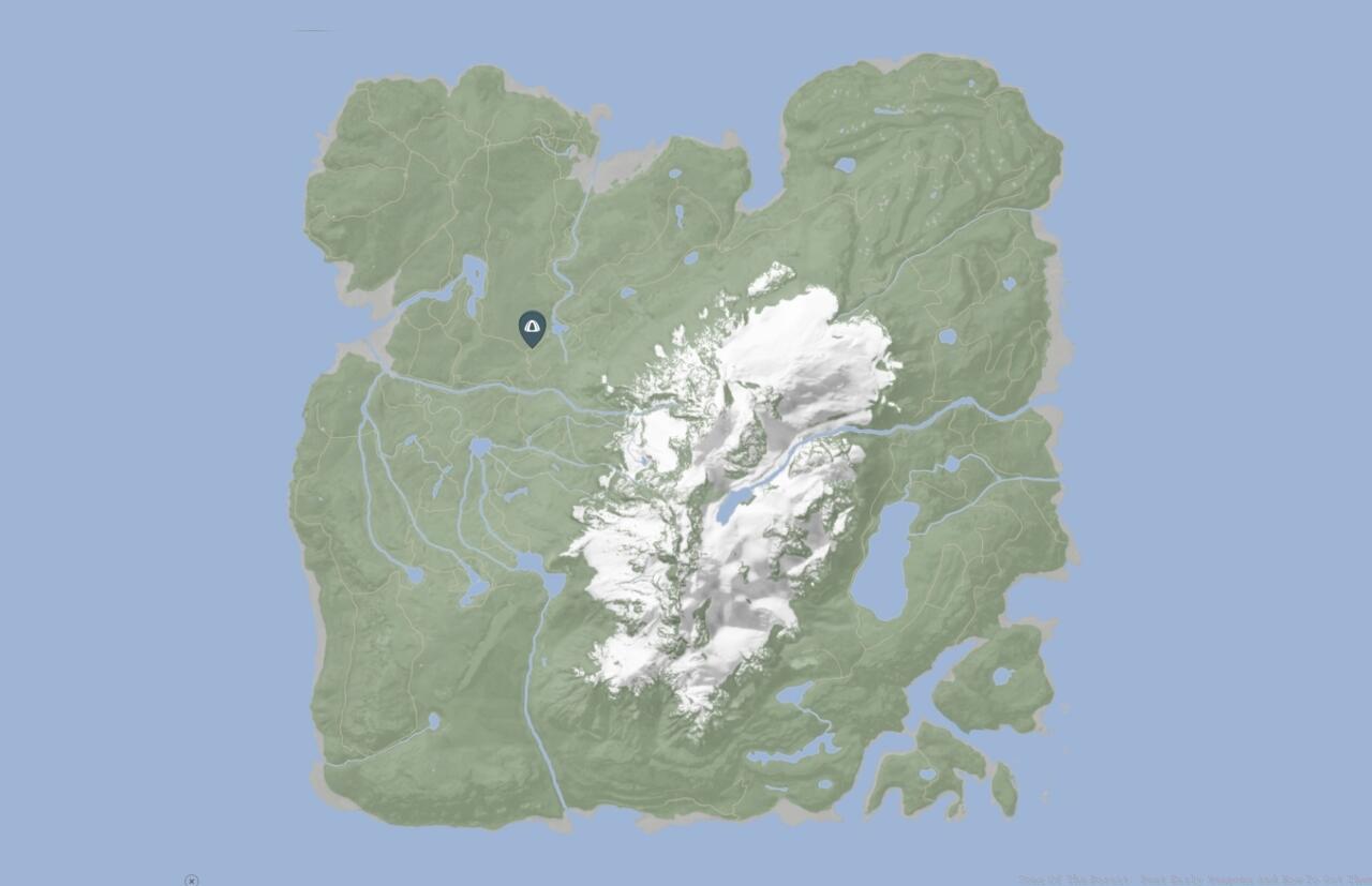 The location of the Modern Axe's campsite location. | Image credit: MapGenie.io