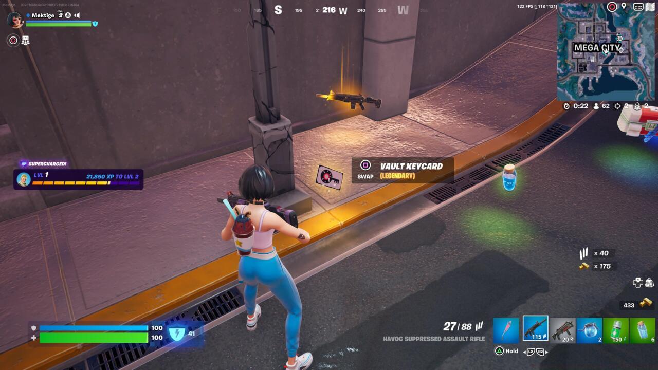 When Highcard goes down, loot the Vault Keycard from him.