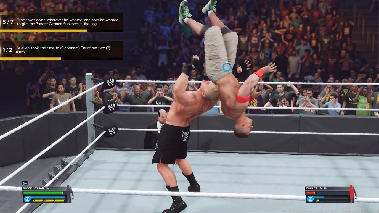 You'll perform dozens of German Suplexes as Brock Lesnar.