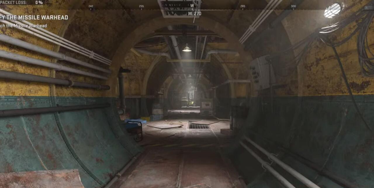 The final tunnel leading to airlock button