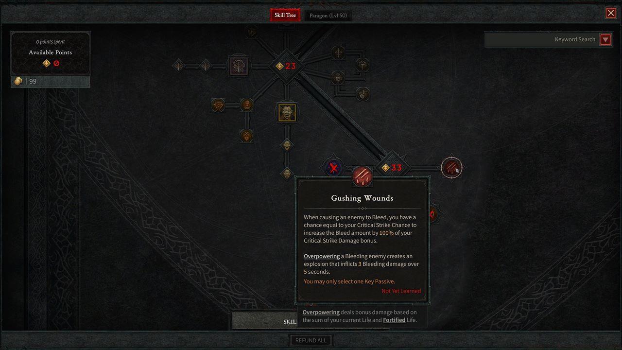 The Gushing Wounds talent is for those who want opponents suffer even more bleeding.