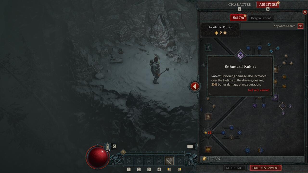 The Druid has access to unique animal-themed skills. 