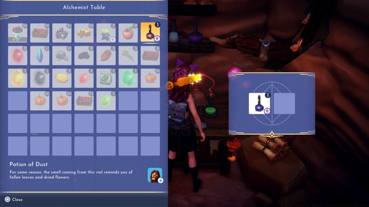 Place the two potions on the table.