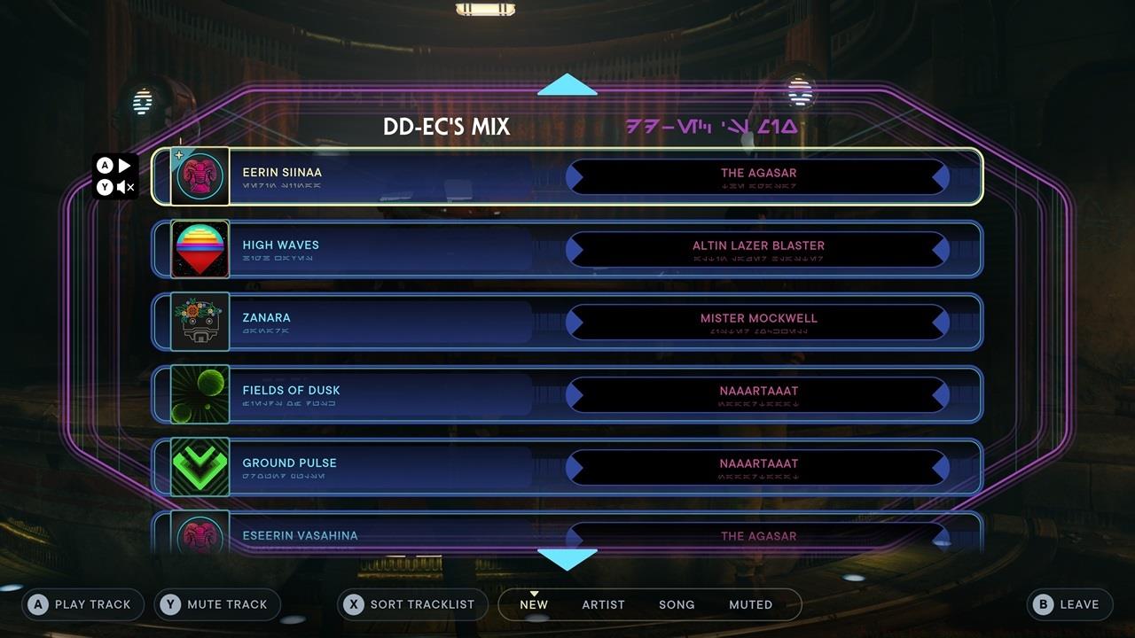 DD-EC will play Music Tracks while you're lounging around in Pyloon's Saloon.