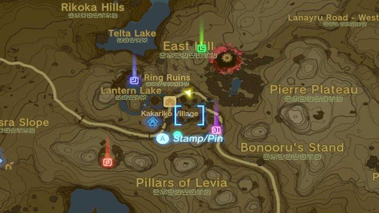 Kakariko Village Ring Ruins map.