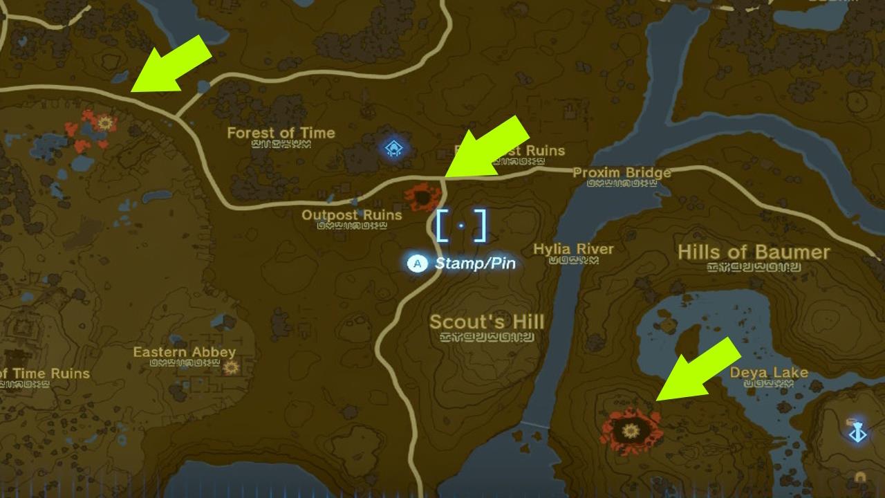 This section of the map has three Chasms that lead to their respective sections in the Depths.