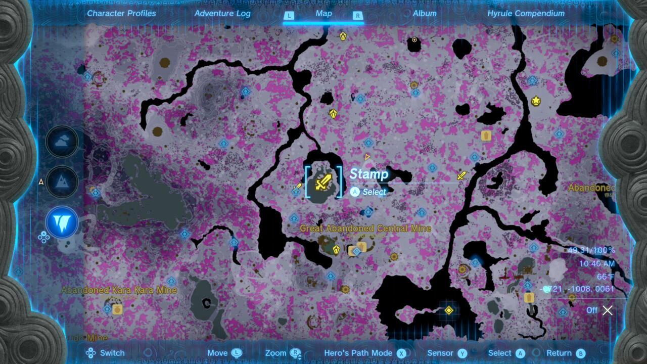 Head to where the stamp is shown to retrieve Majora's Mask.