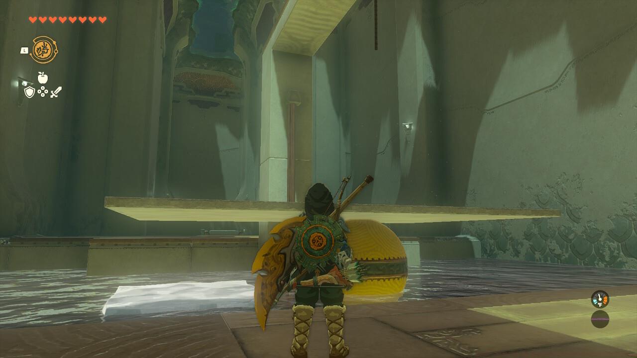 Use the floating yellow ball to create a platform of the correct height to advance.