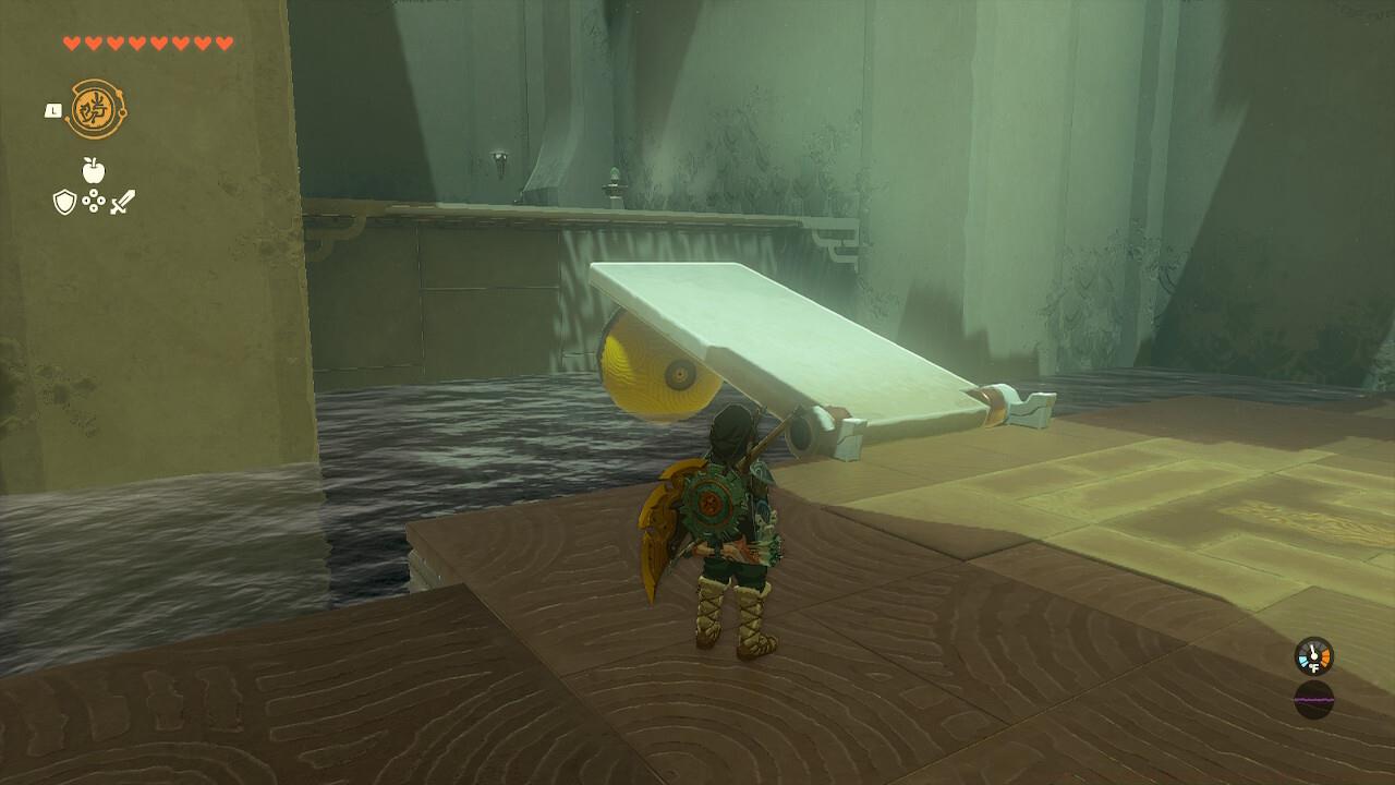 Use Recall to hold the ramp in place, so you can place the yellow ball underneath.