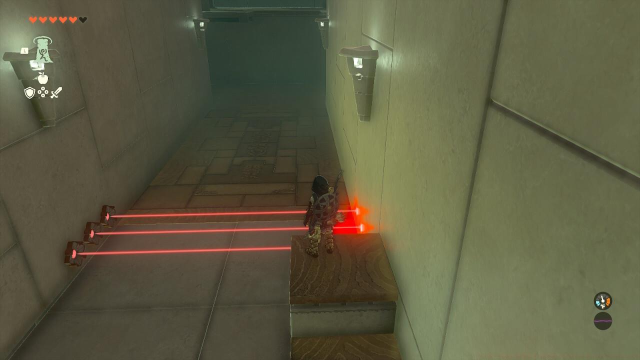 The room of lasers isn't too tough to get through, but make sure you use the stairs to jump over the final three lasers.