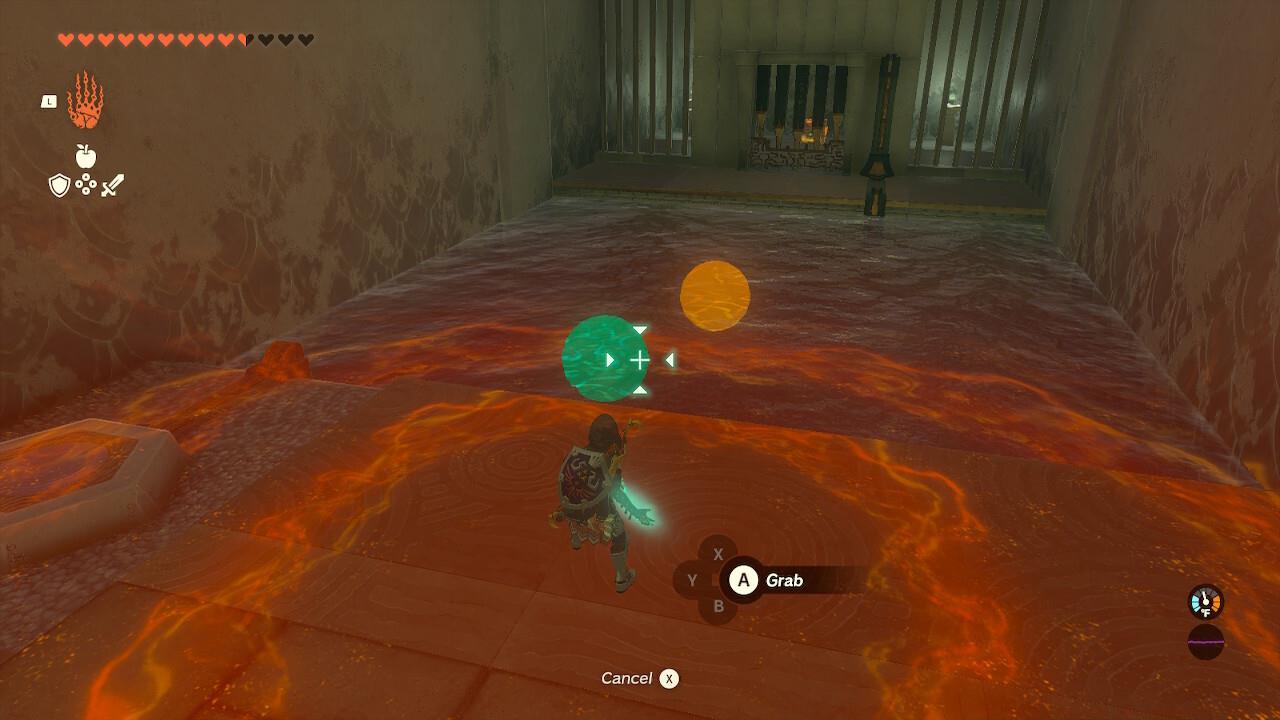 Connect these two balls to open the gate ahead.