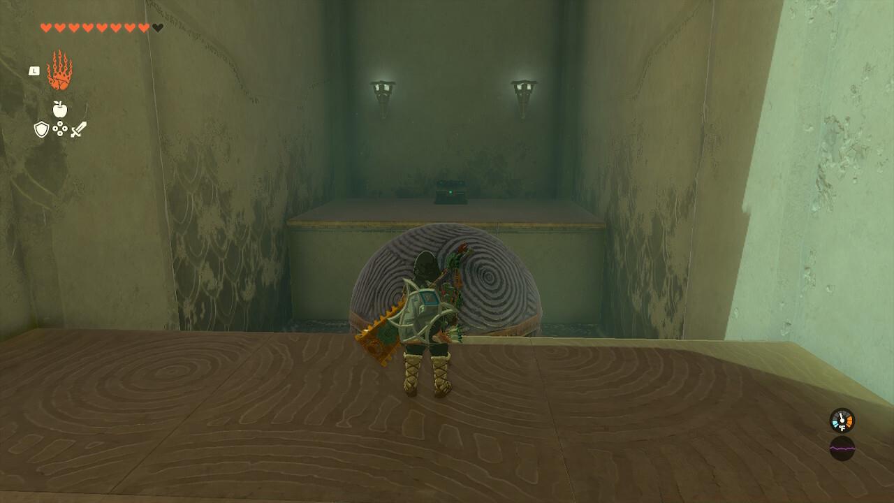 Use the large metal ball as a platform to reach the optional chest.