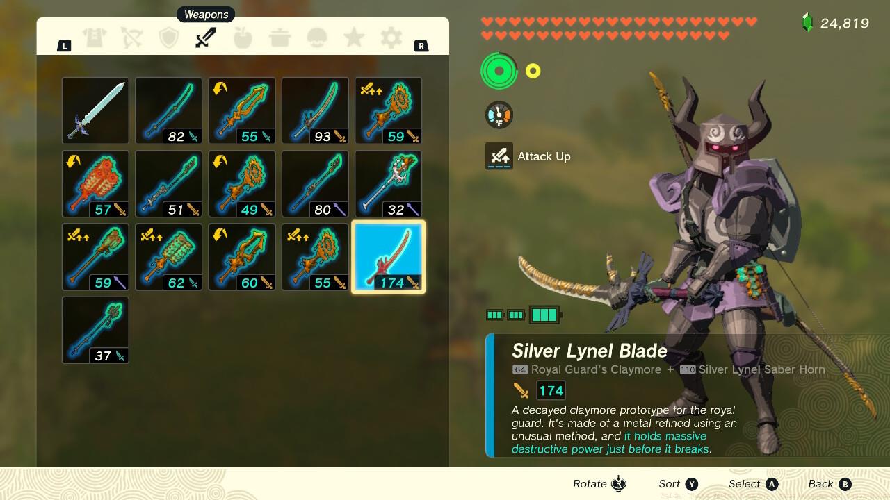 A Royal Guard's Claymore combined with a Silver Lynel Saber Horn offers a ton of DPS.