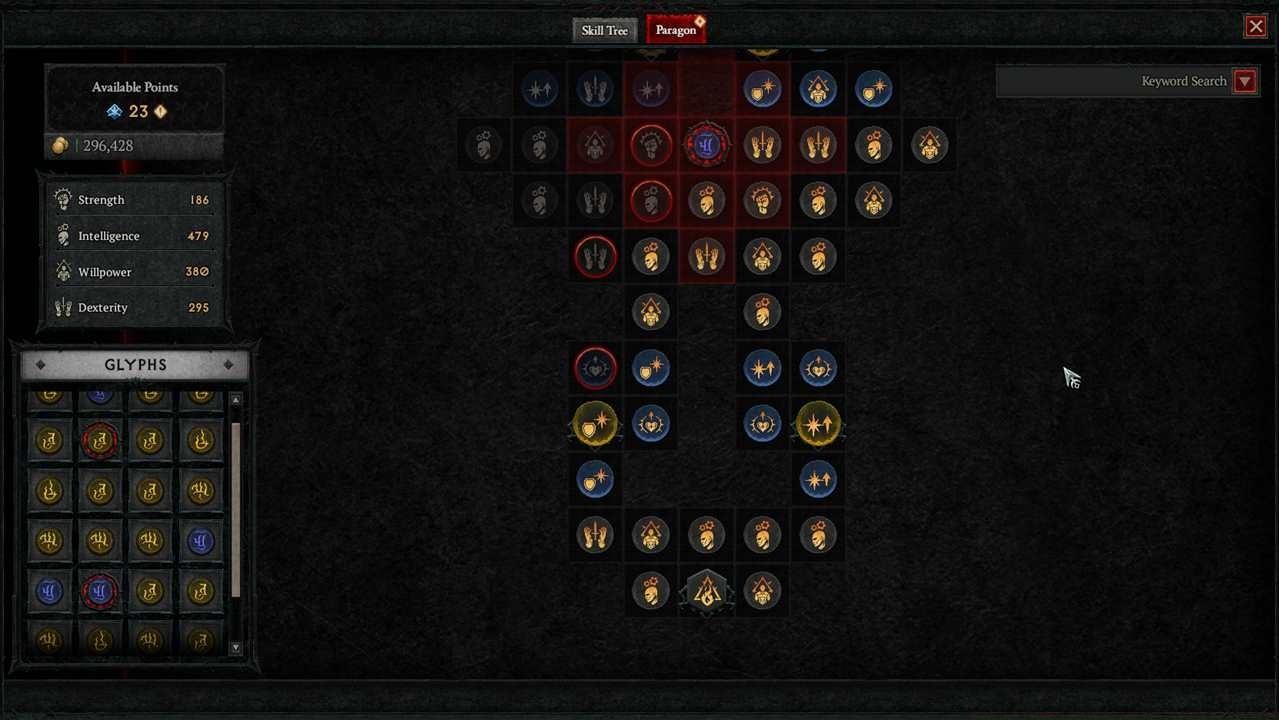 The Diablo 4 Paragon system is rather complex, and are generally tied to your attributes/stats.