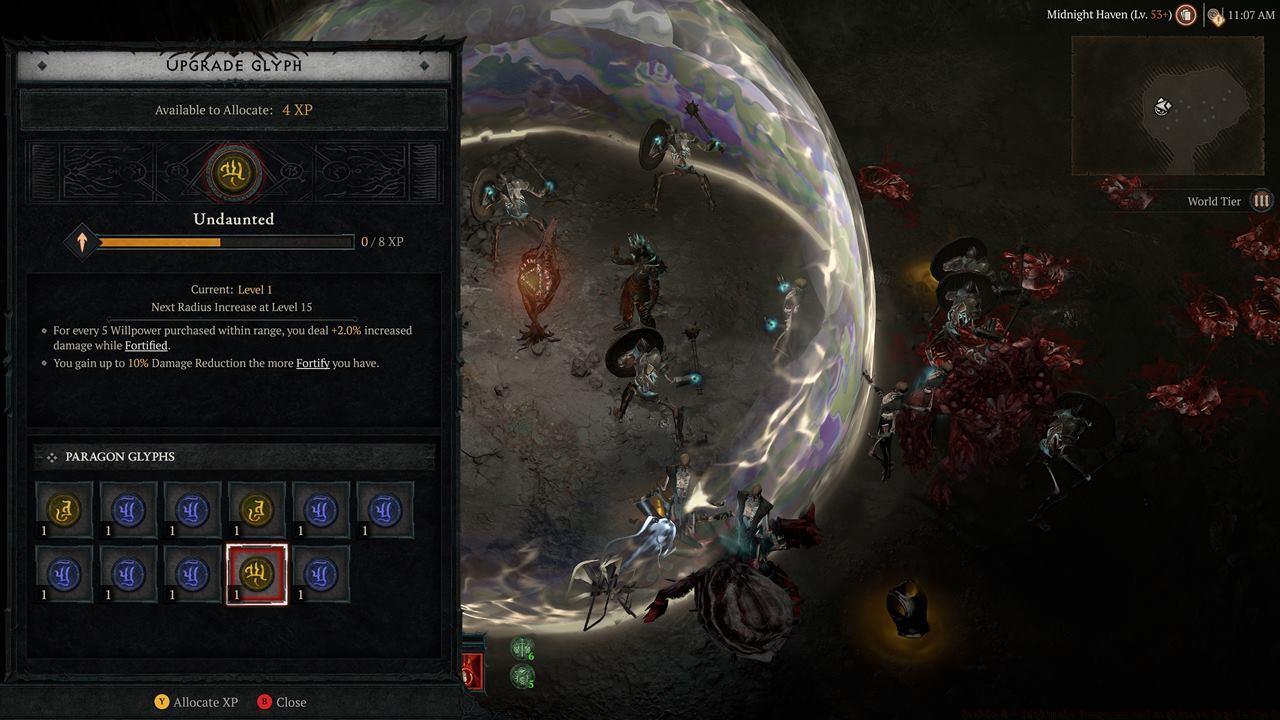 Nightmare Dungeons are used to level up your Paragon Glyphs.
