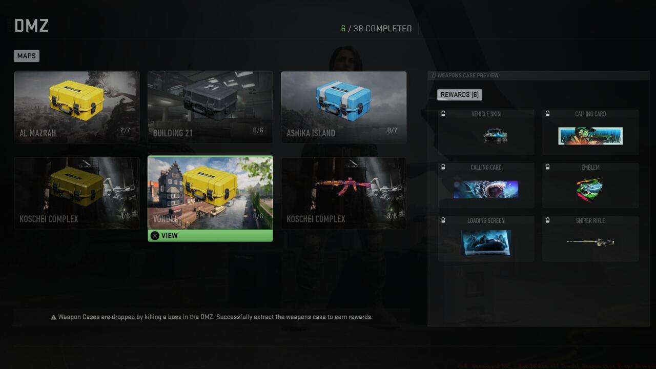 Vondel's Weapon Case event rewards