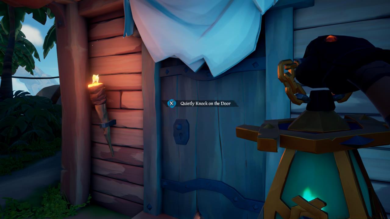 Knock on the door behind the tavern