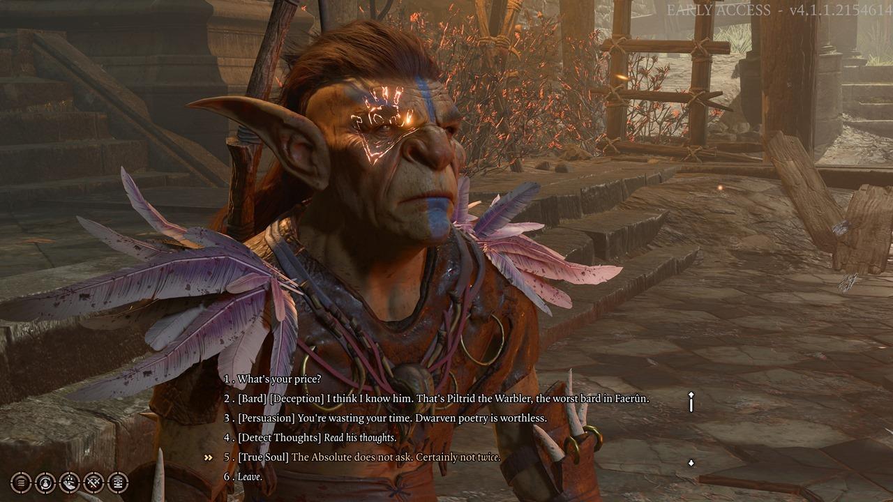 The dialogue option changes from Illithid Wisdom to True Soul once you've used the former seven times.