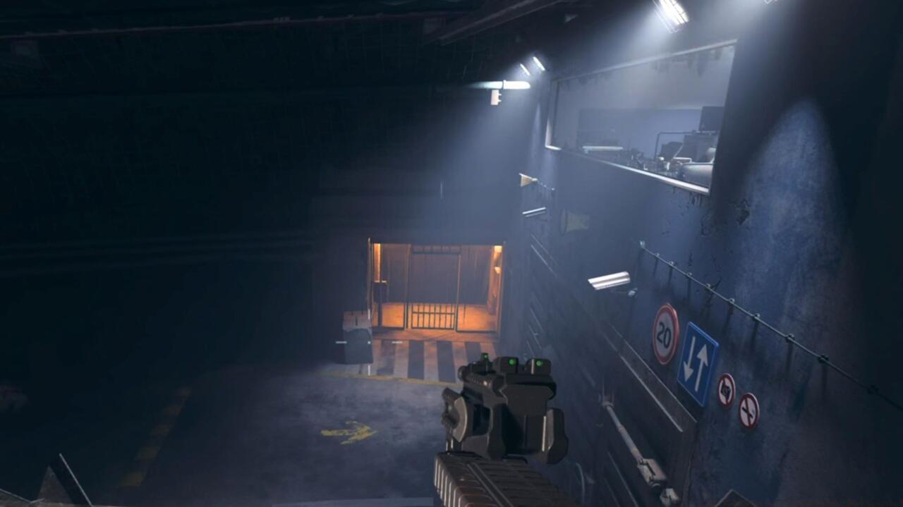 Hitting the switch upstairs opens this gated door below