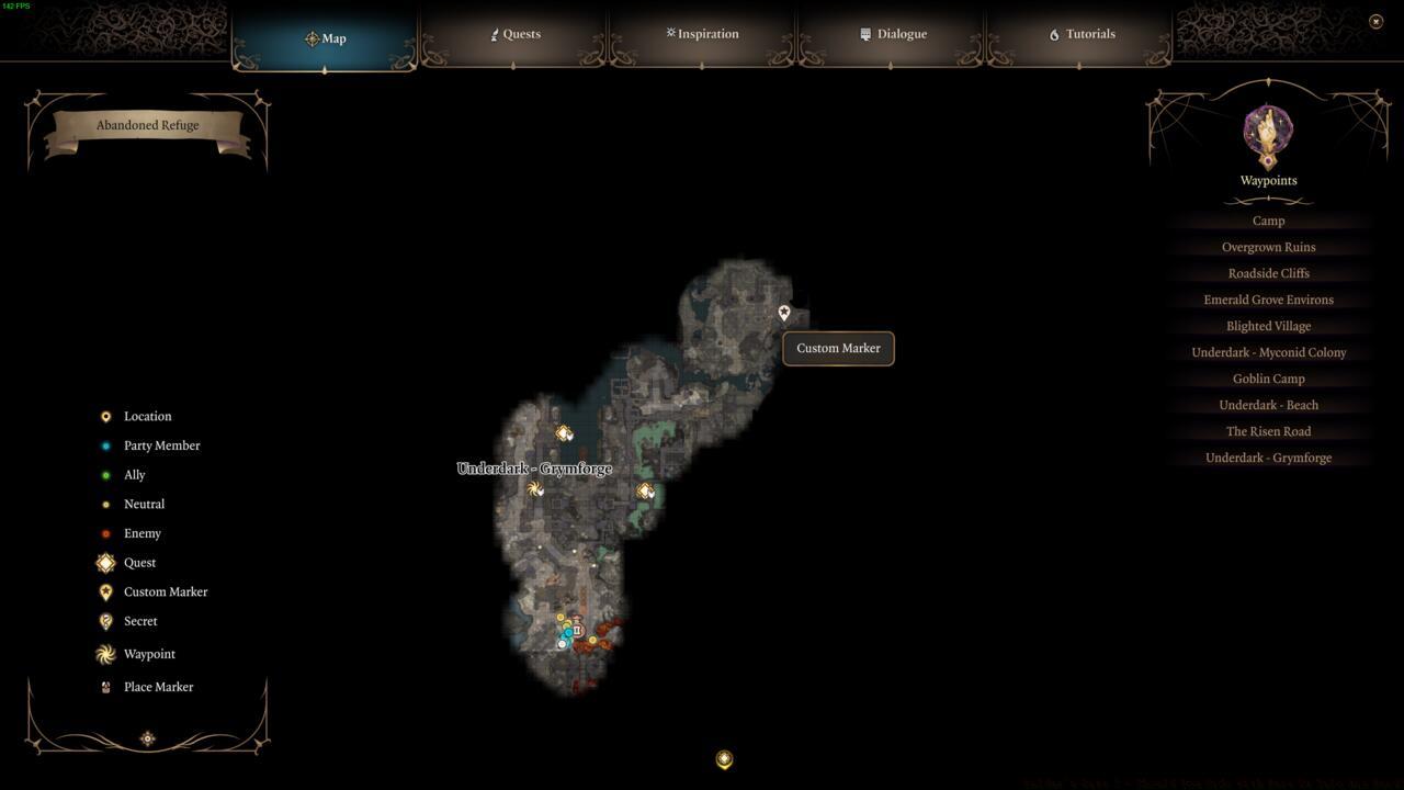 Philomeen's location in the Grymforge