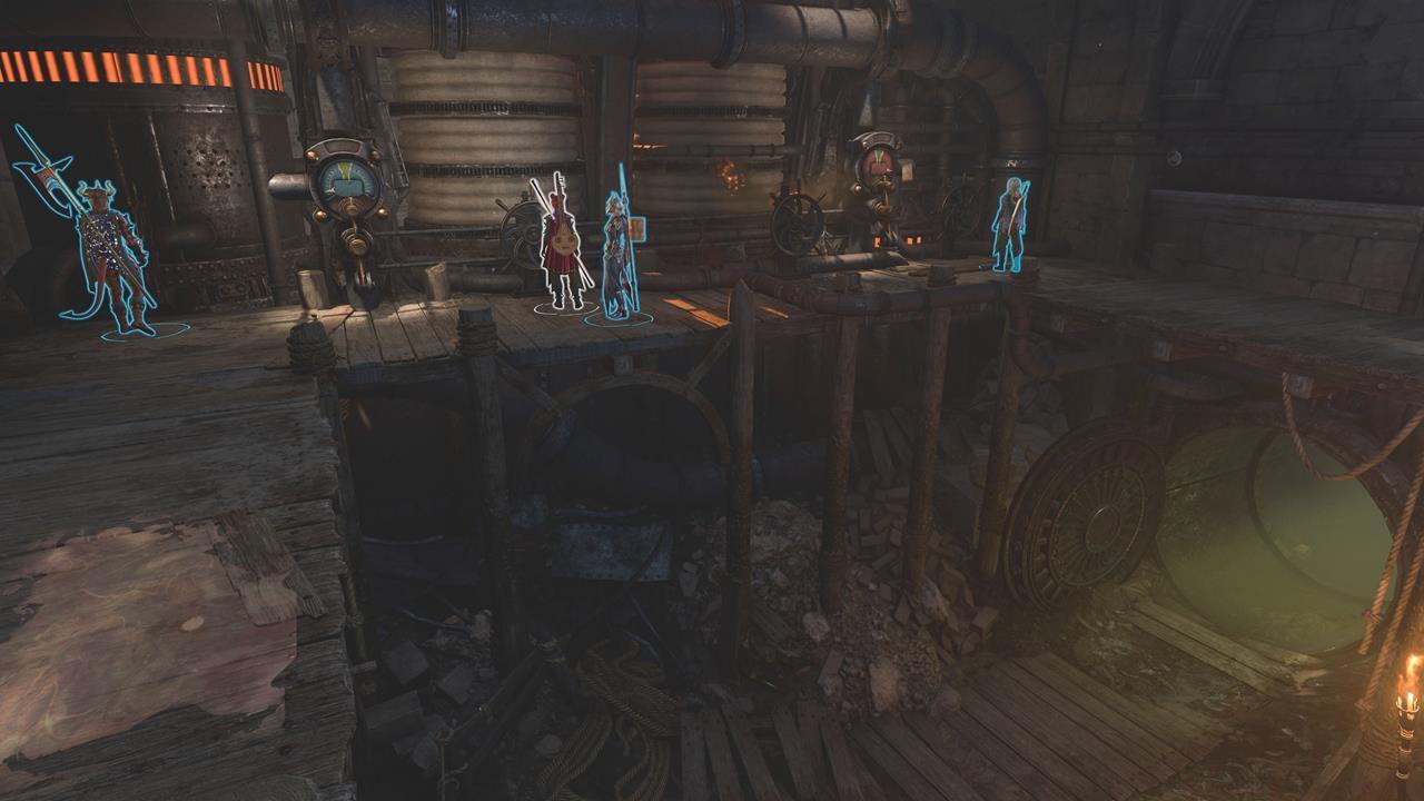 Time your clicks when interacting with the water and temperature valves to open the sluice gate.