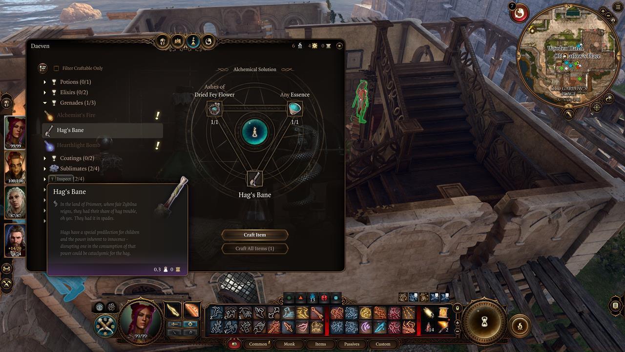You can craft Essence and Hag's Bane via the Alchemy menu.