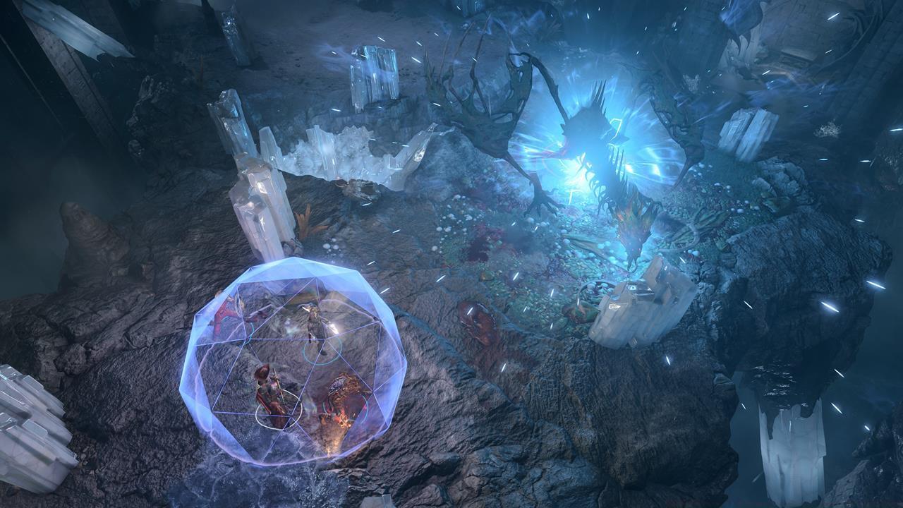 Stay inside the Globe of Invulnerability to negate the ridiculous damage from Ansur's magical blast.