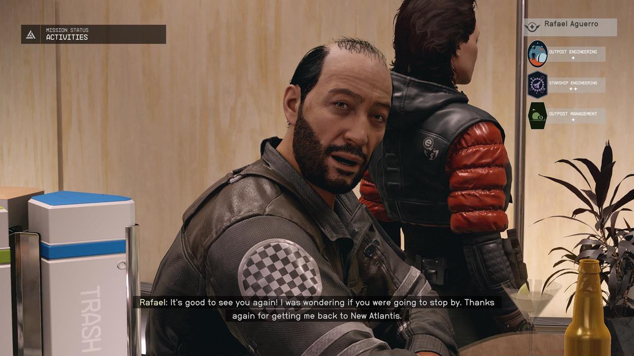 Rafael becomes available for recruitment at the Viewport bar.