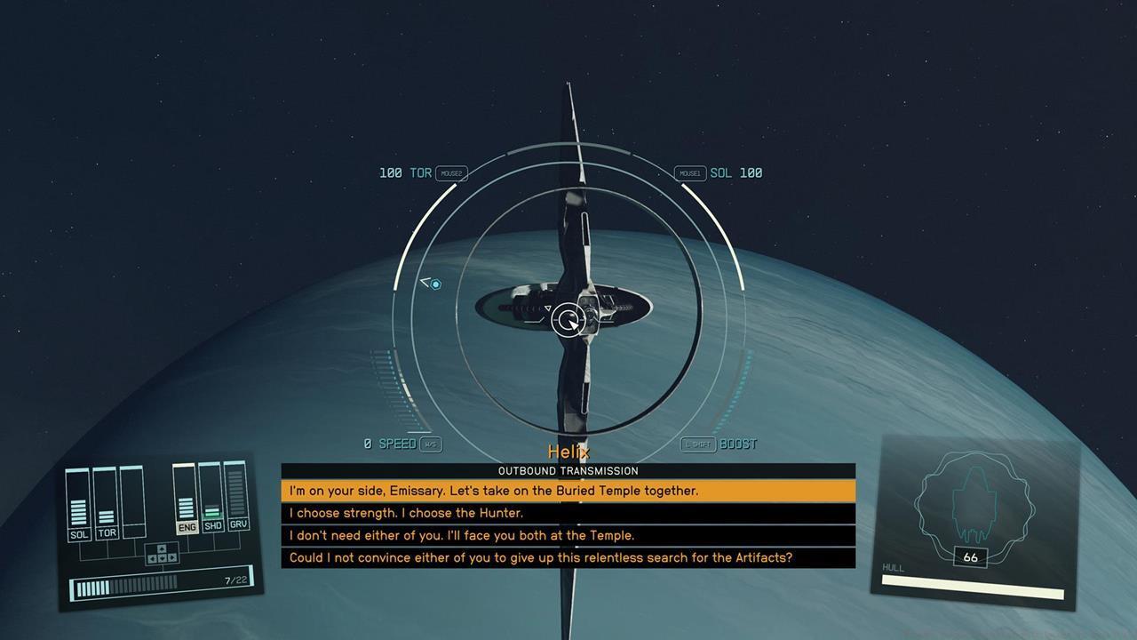 You decide who to ally with when you go to Oborum III. You don't need to go to NASA anymore.