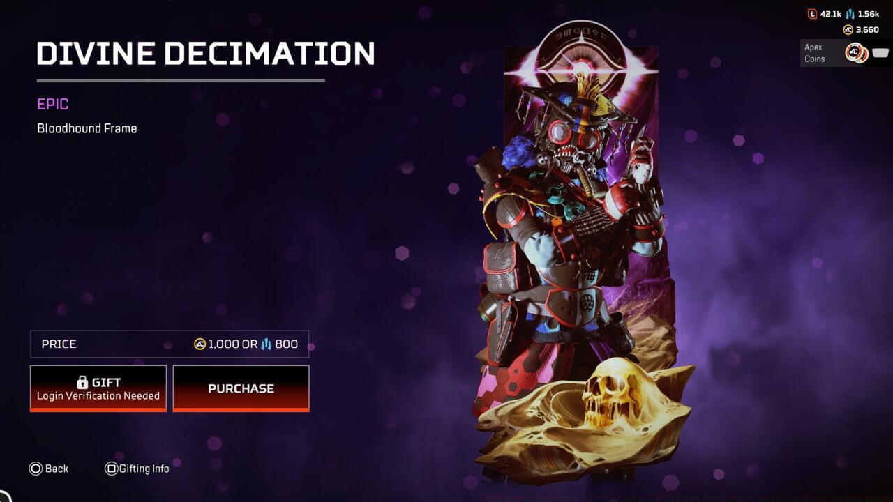 Divine Decimation Bloodhound banner frame