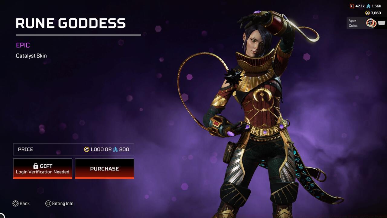 Rune Goddess Catalyst legend skin