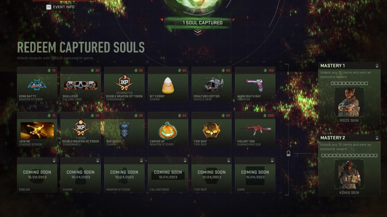 Soul Capture rewards tab