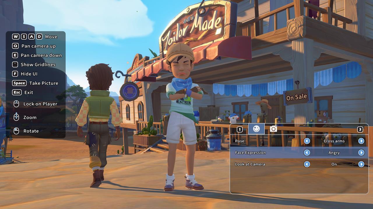 The Photo Mode function has a few facial expressions and poses.