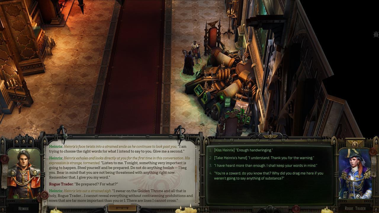 Nobody expects a kiss on a member of the Inquisition.