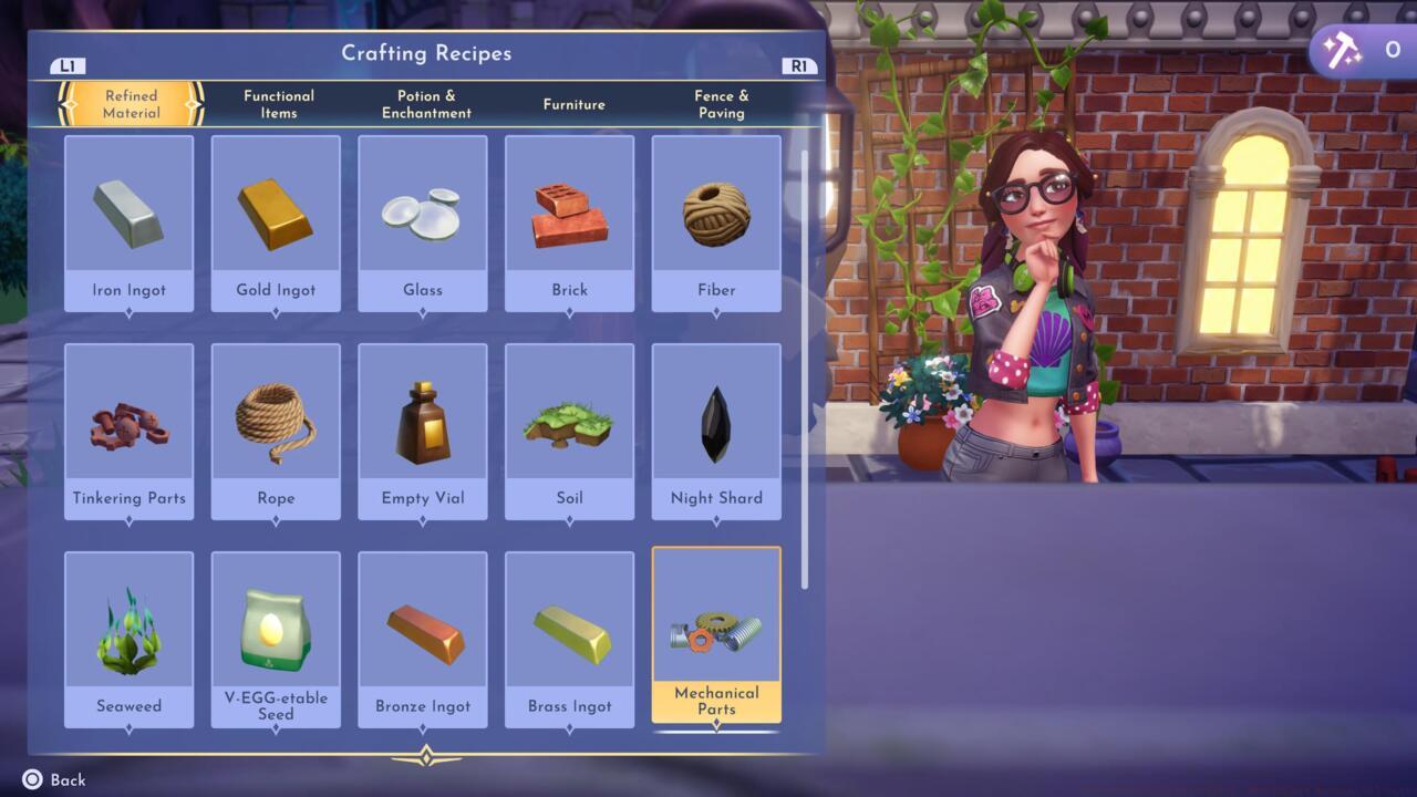 Mechanical Parts can be crafted using Brass Ingot x1 and Bronze Ingot x1.