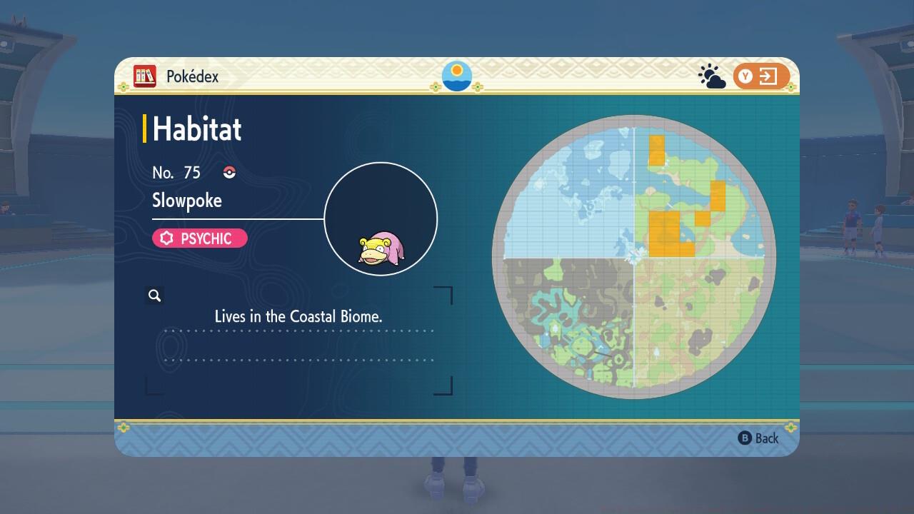 Galarian Slowpoke can be found on a few different beaches in the Coastal Biome.