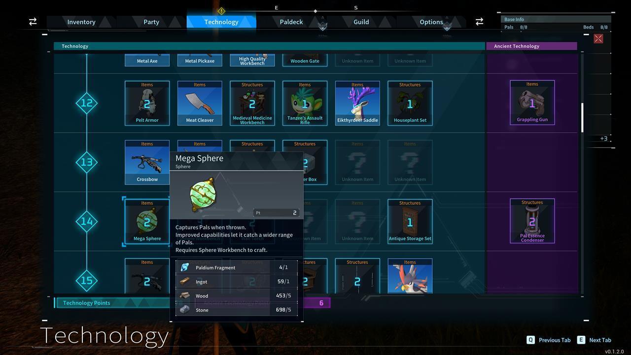 Craft better kinds of Pal Spheres to improve your chance of capturing stronger Pals. 