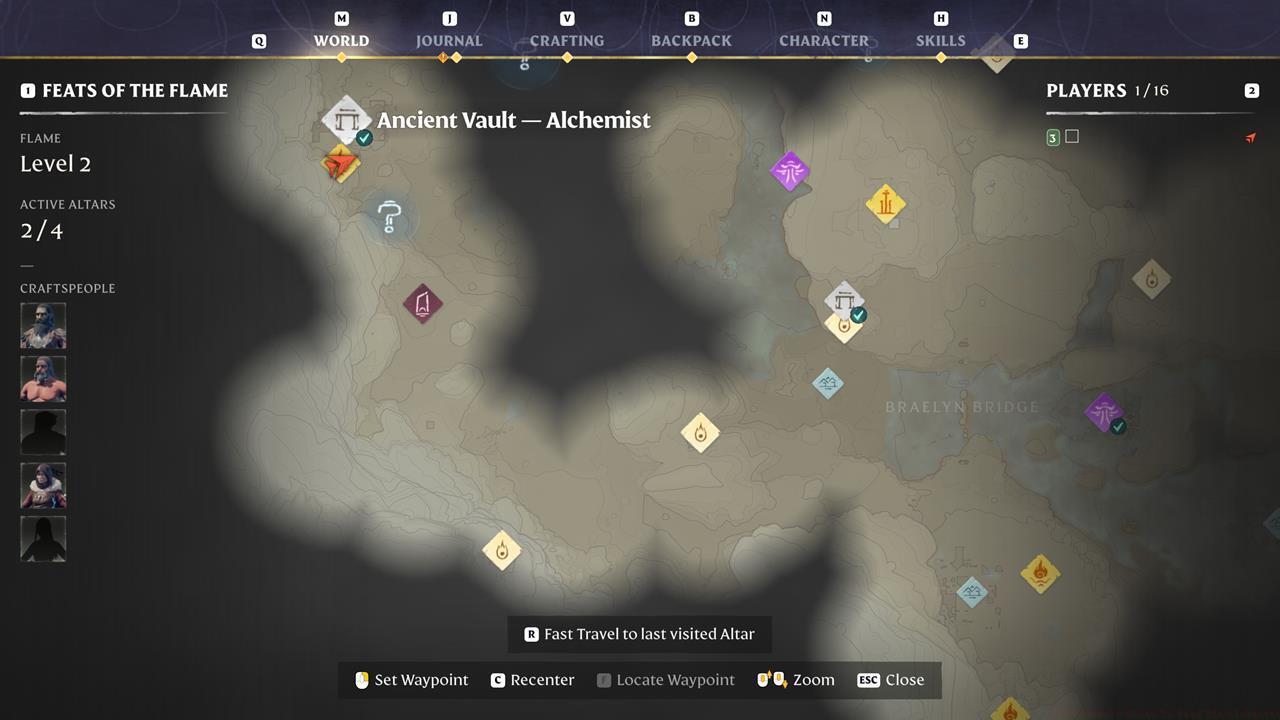 The map shows the location of the Ancient Vault - Alchemist.