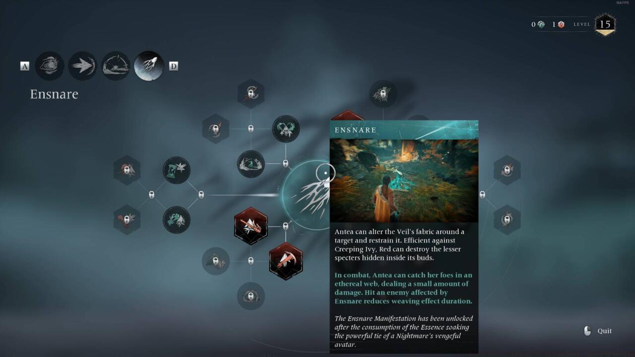 Unlock Ensnare to remove ivy.