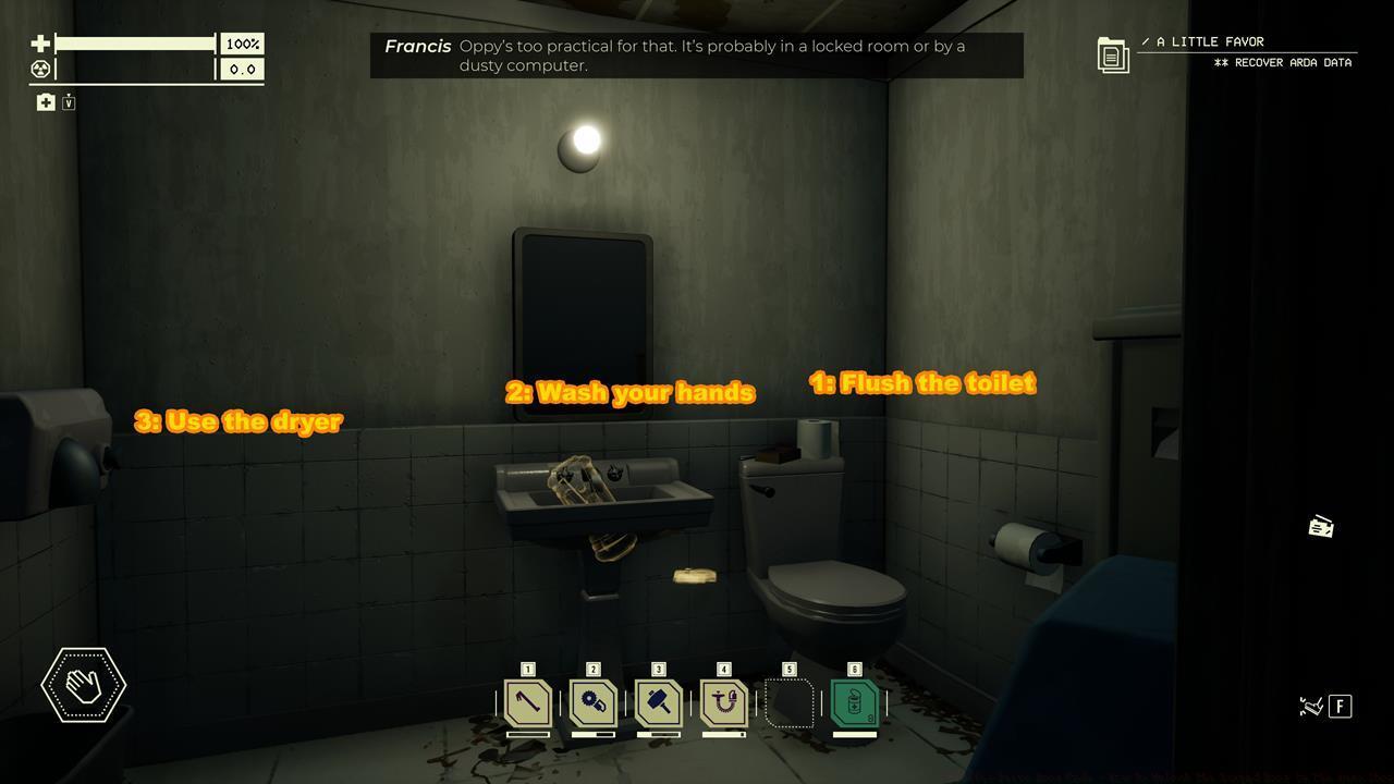 Just follow what you normally do when you clean up in the bathroom.