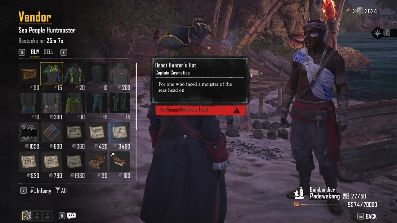 Keep farming the Kuharibu to collect more Monstrous Tooth currency.