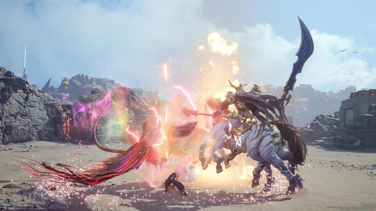 Odin rampages on the battlefield while mounted on Sleipnir.