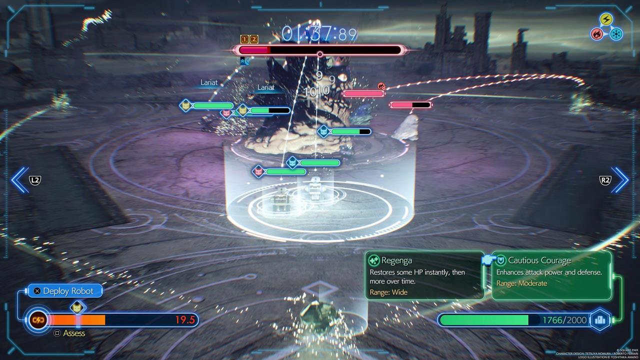 Use support spells to mitigate the damage dealt by the King Flan.