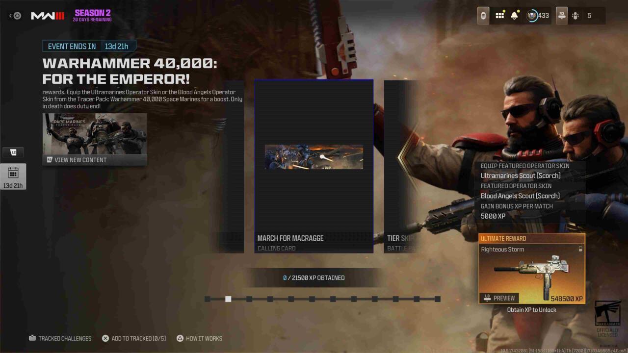 March for Macragge calling card display