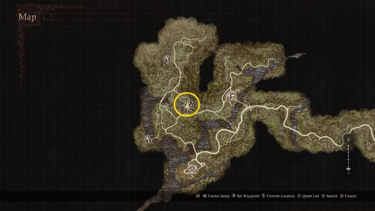 A map showing Beren's location